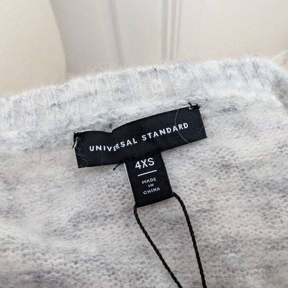 Universal Standard NWT Size 0-00 Fuzzy Hi-Low Sweater Cloudy Sky - Picture 7 of 9